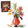 Rose Solsikke Tulipan Byggeklosser Blomsterbukett Vase Modell Klosser Sett Hjemmedekorasjon Barn Pedagogisk Leketøy Feriegaver