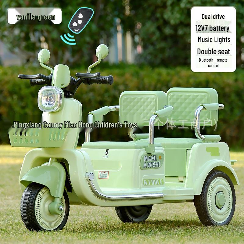Double Electric Motorcycle for Kids - Battery-Powered Ride-On Toy