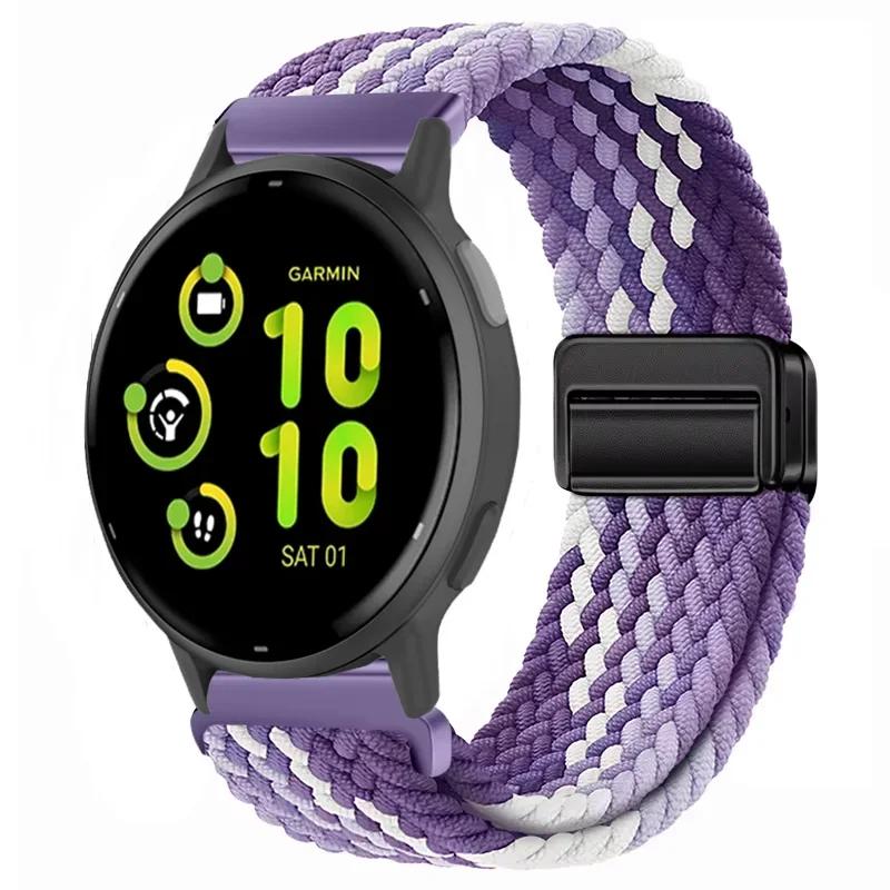 20/22mm Nylon Strap for Garmin Forerunner 55 165 970 570 965 955/Venu 4 45mm Magnetic Band Garmin Vivoactive 5 6/Vivomove Trend