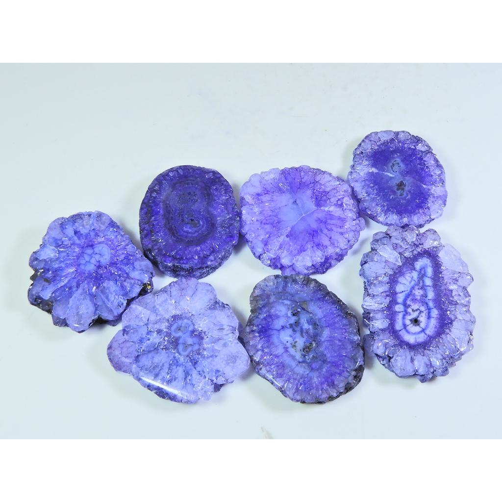 348Cts. Dyed Solar Druzy Agate Mix Shape Cabochon Loose Gemstone 07 Pcs Lot A-689