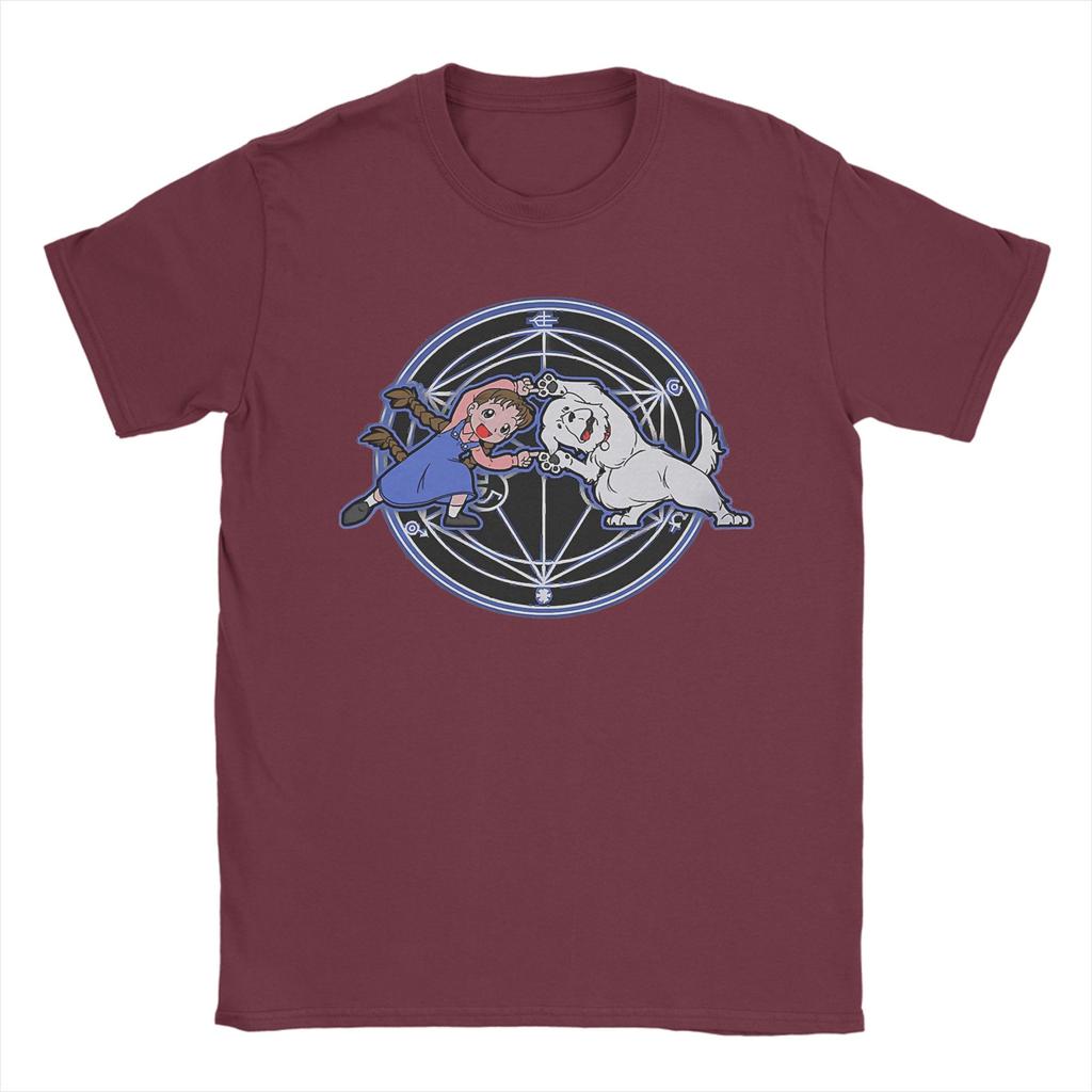 Fullmetal Alchemist HuUnisex Transmutation Red Unisex T Shirt Cool Tees Short Sleeve Crewneck TShirt Pure Cotton Printed Clothes