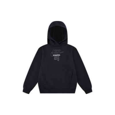 Nike Hoodie Letter Logo Casual Long Sleeve Kids Tops Black FN9100-010