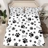 Dog Footprint Pattern Sheet Three-Piece Digital Printed Sheet Bedding Set Adult Children