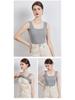 Silk Spaghetti Strap Vest with Padded Cups, Latex Chest Pads, Square Neckline; Women's Innerwear/Outerwear, Covers Side Fat