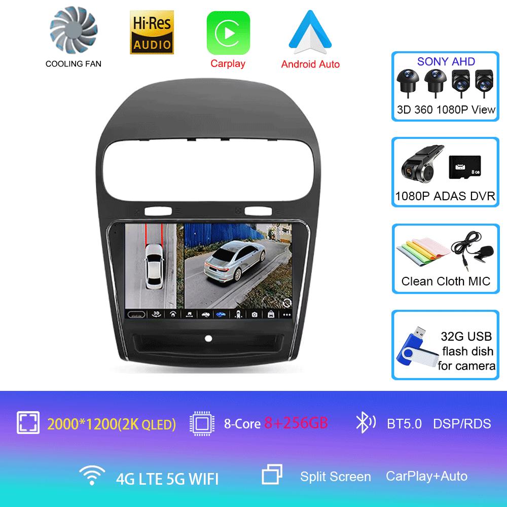 Android 14 For Dodge Journey JC 2011 - 2020 Car Radio GPS Carplay Multimedia Stereo Auto DSP BT 2din Head Unit Player Navigation