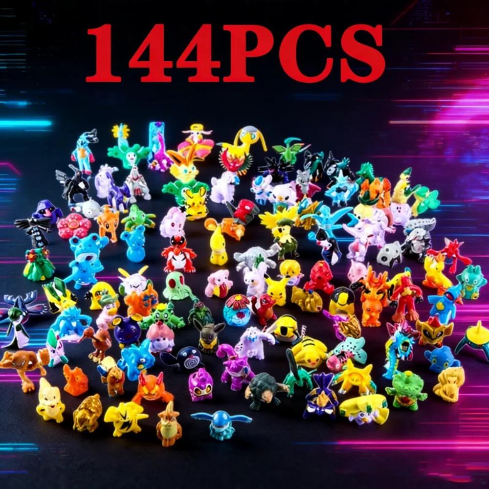144pcs Pikachu Action Figure Toys Mini Figures Model Toy Pikachu Anime Doll Birthday Christmas Gifts Figurines Twisted Models