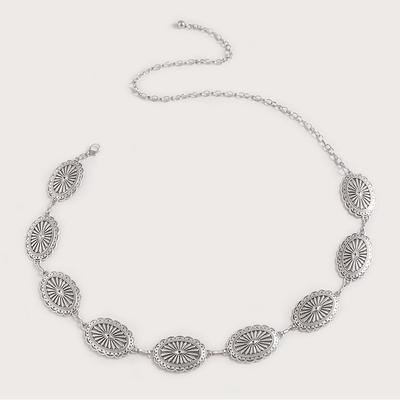 New Hollow Western Style Embossed Waist Chain Accessories Versatile and Fashionable Domestic Sales Ladies Metal Decorative Chain