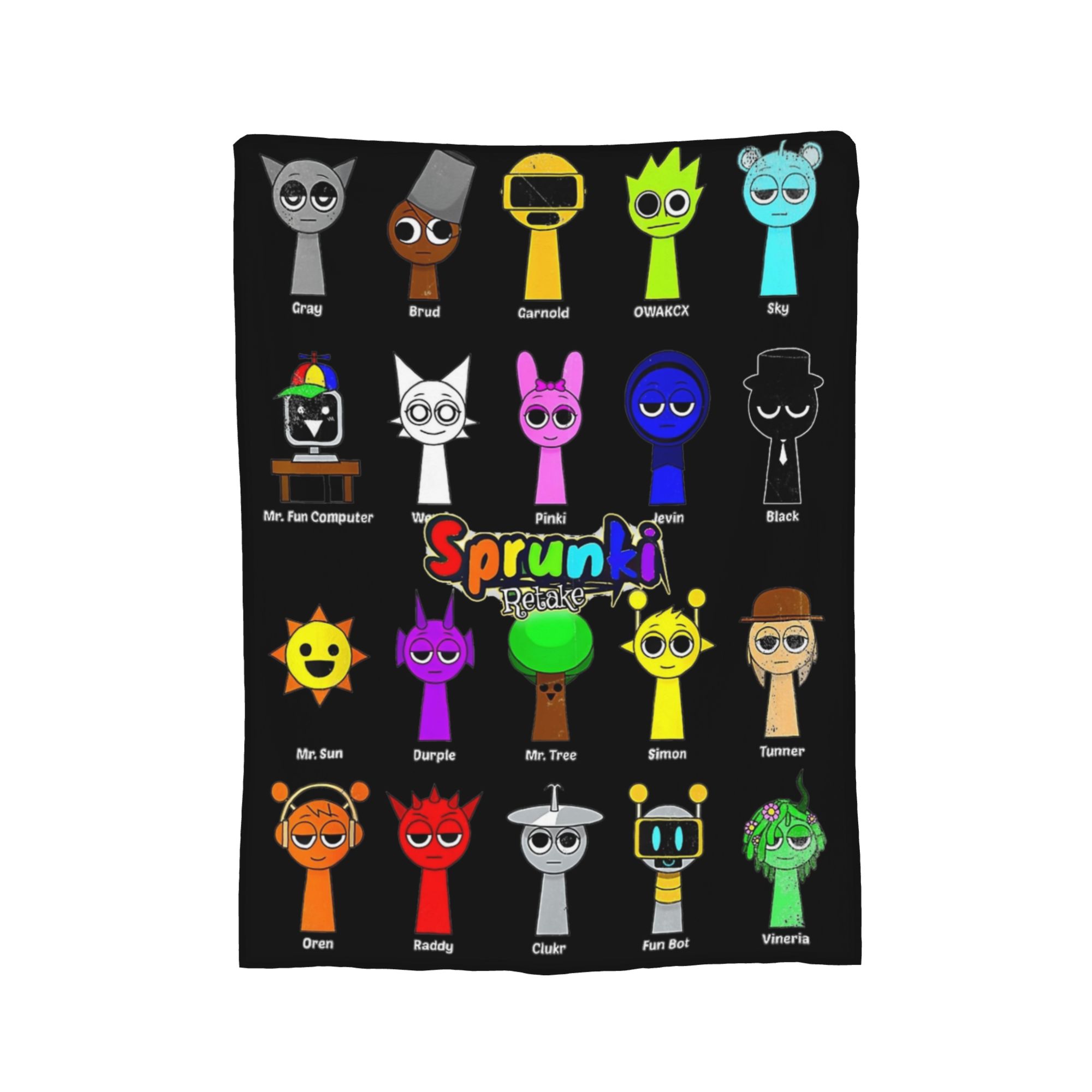 

Incredibox Sprunki Ковдри Фланель Текстиль Декор Жахи Гра Дихаюче Тепле Пледове Ковдра для Постільної Білизни Автомобільні Покривала 30x40in