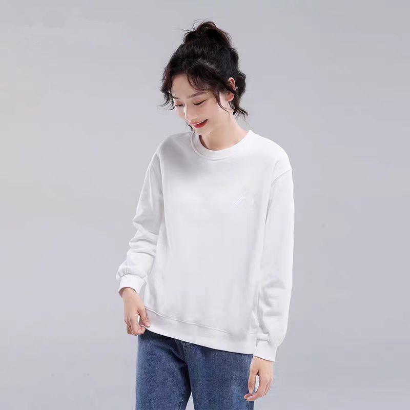 Women's Cat Print Long Sleeve Cotton Sweatshirt - Casual Korean Style, Round Neck, Loose Fit, Autumn Wear