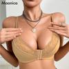 Women's Front Closure Lace Bra Push Up Wireless Everyday Bra with Adjustable Straps Comfortable Seamless Underwire Bra for All-Day Support