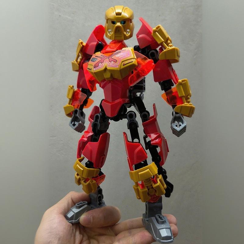 Neue Bionicle Kreatur Meister der Goldenen Maske Bausteine Feuer Uniter Tahu Kombinierter Roboter Mech Steine Spielzeug Für Jungen Geschenke