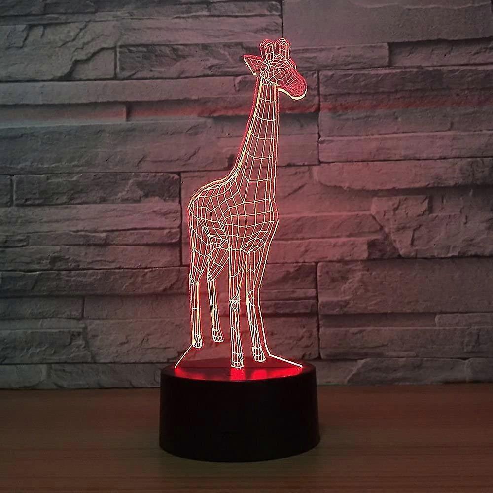 Animali Giraffa Luce Notturna 3D Touch LED Lampade da Tavolo Scrivania Lampada da Scrivania Cambiabile a 7 Colori Tavolo Decorazione Stanza Casa Regalo, Regalo di Compleanno Regalo di Natale Gi