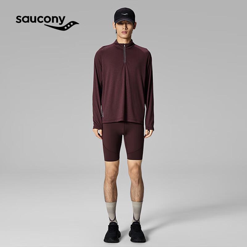 SAUCONY Men's Wool Blend Half-Zip Long Sleeve Top