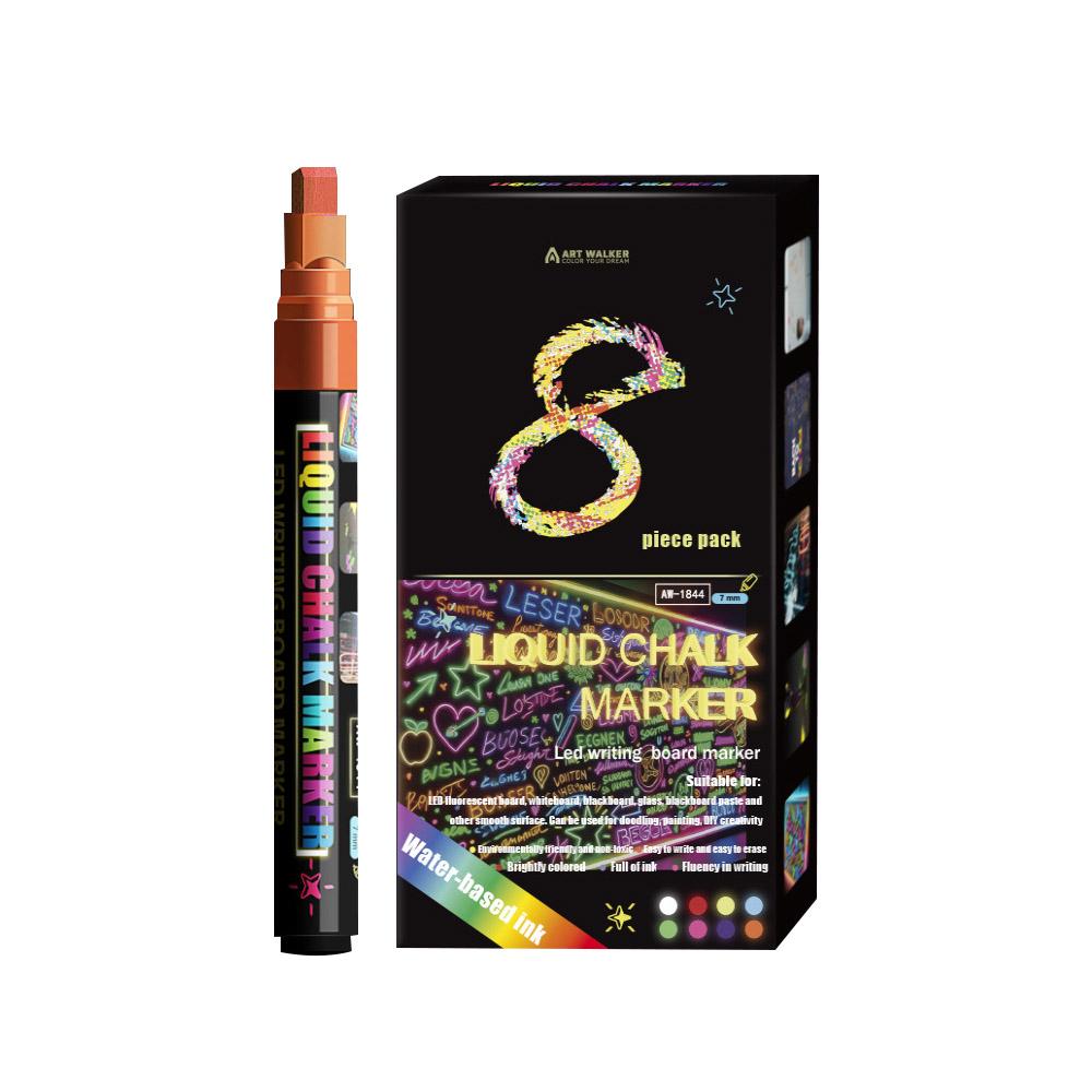8color Marker Set Signboard Advertising Design Erasable Multi-Color Light Board Pens,Graffiti,Fluorescent Pens,Liquid Chalk