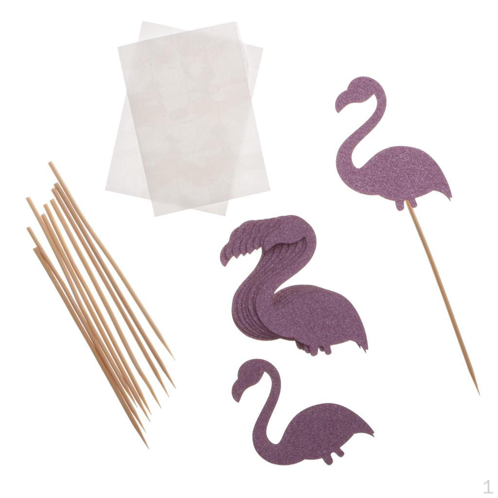 

10 шт., блестящие фламинго, кексы, топперы для торта, декор для дня рождения