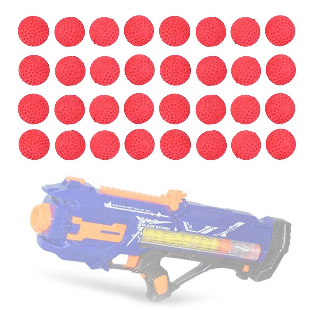 Lot de 100 PIÈCES Pack Universel EVA Doux Rond Balles Rechargeables pour Pistolet Jouet Rival (rouge)