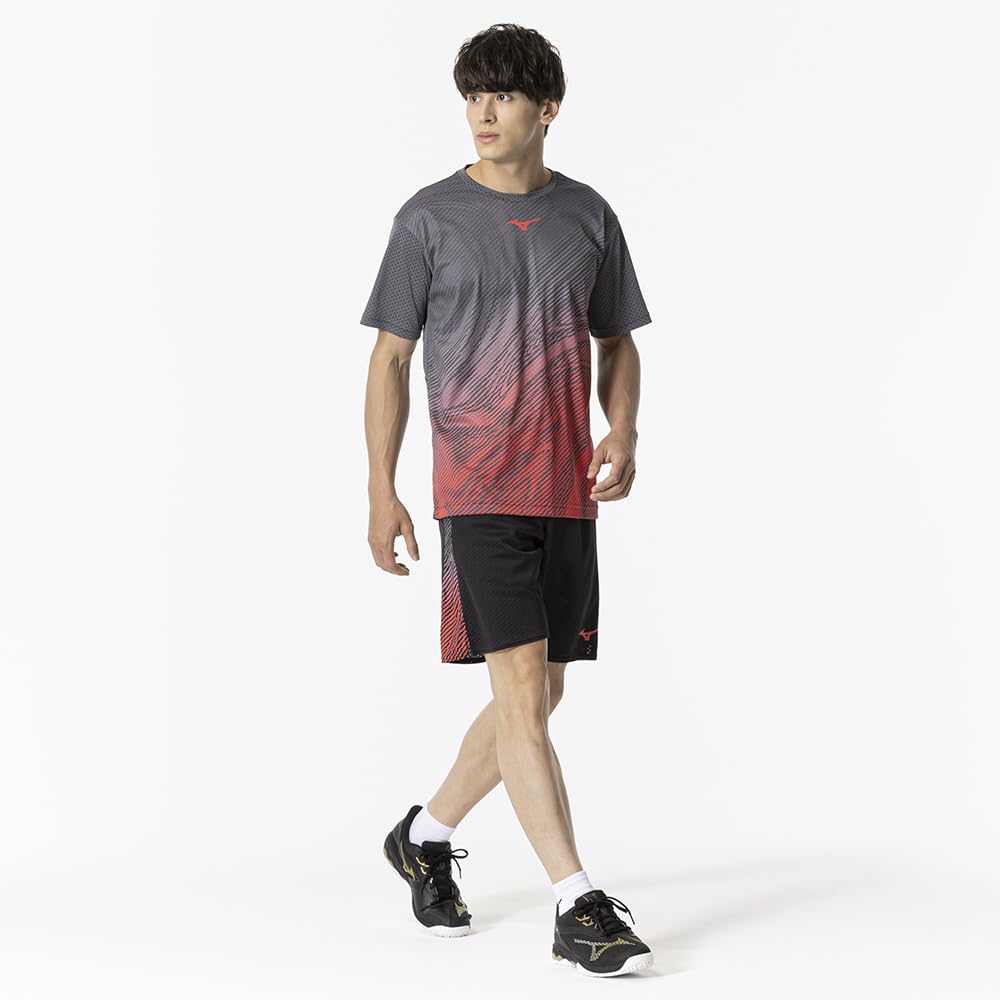 Tennis and Badminton Dry Aeroflow KeepLite Game Short DynaMotion Officially Approved by the Japan Badminton Unisex Turbulent Size M Shirt, Sleeve,