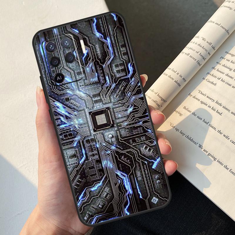 Technology Men's Luxury Case For Oppo A58 A98 A78 A18 A38 A60 A80 A40 A77 A57 A17 A74 A54 A94 A96 A76 A16 A15 A5 Pro