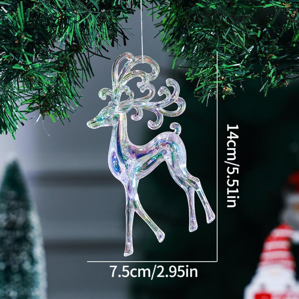 Fashion Acrylic Christmas Crystal Pendants Crystal Transparent Christmas Tree Ornaments DIY Snowflake Crystal Hanging Home