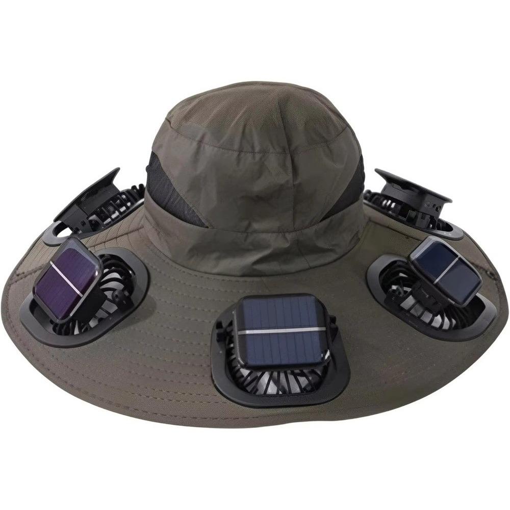 Breathable Solar Fan Hat 6 Fans Solar Cooling Hat New Fan Visor Cap Camping Fishing