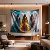 Armored angels with swords Digital printing polyester wall tapestry suitable for use in living rooms bedrooms offices bars party