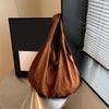 New Suede Tote Bag Women's Retro Matte Shoulder Bag High-end Large-capacity Commuting Versatile Shopper Handbags