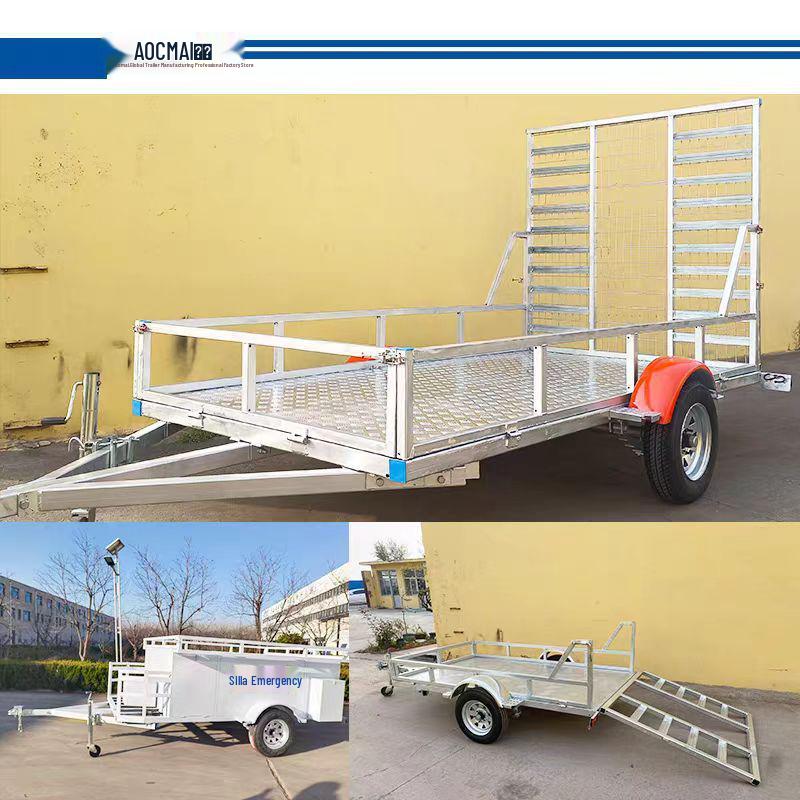 Galvanized Golf Trailer Flatbed for Transporting and Exporting Excavators