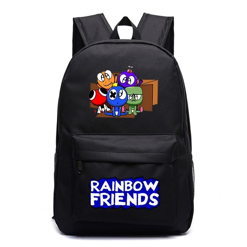 Rainbow Friends Cartoon School Backpack Kids Boys Girls Lightweight Oxford Fabric Bookbag With Ergonomic Shoulder Straps
