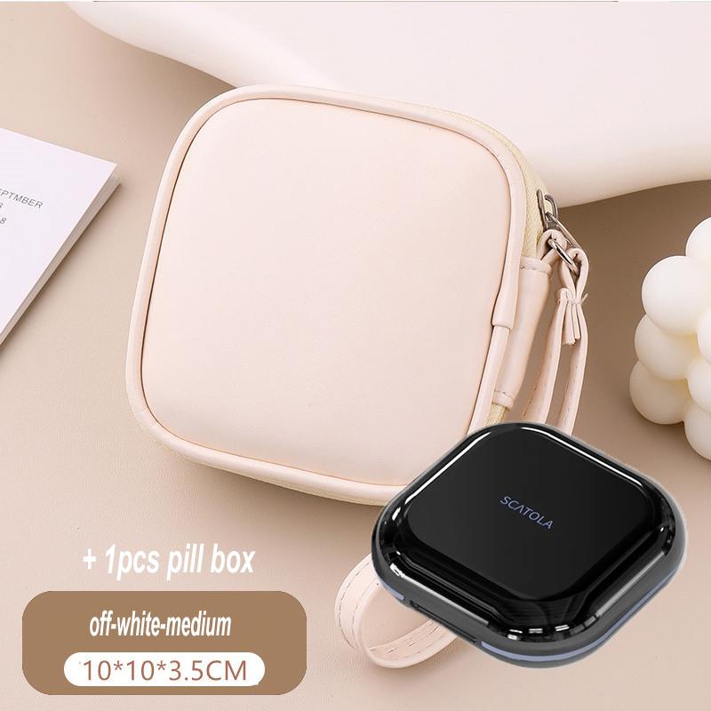 Mini Pill Box Travel Pill Box Lightweight 4 Compartment Medicine Pill Case PillBox Medicine Organizer Medication Medicine Case