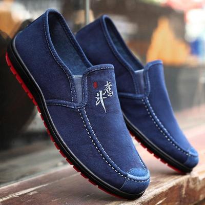 Rutschfeste und verschleißfeste Bohnenschuhe für Herren mit weicher Sohle für bequeme und lässige Segeltuchschuhe, alte Peking-Stoffschuhe, Arbeits-Einzelschuhe