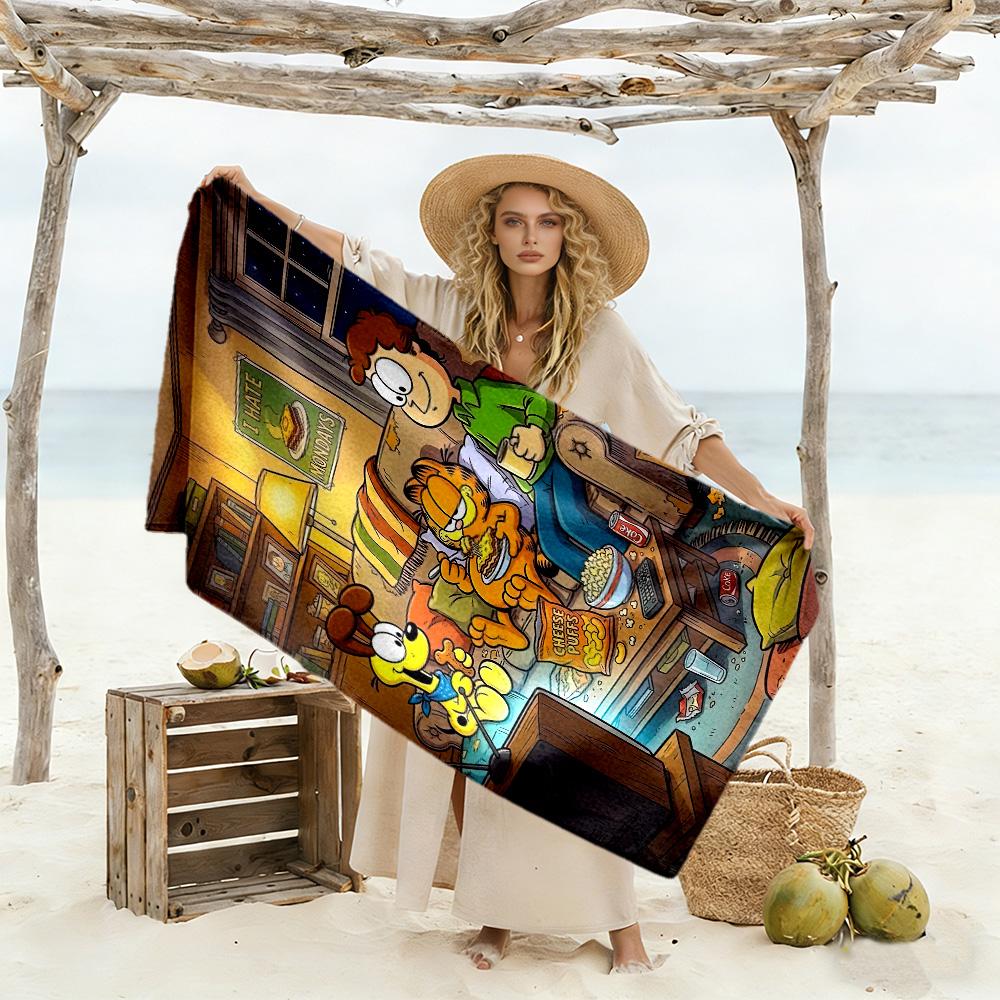 Garfield Odie S Fun Day Beach Towel Soft Durable Quick-Dry Comfortable Lightweight