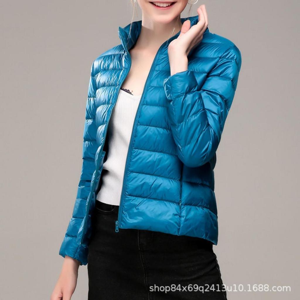 Novo Casaco Curto Acolchoado de Algodão para Mulher, Leve, Grosso, Quente, Ajuste Slim, Versão Coreana, Moda, Seda e Algodão, Sem Saco de Armazenamento