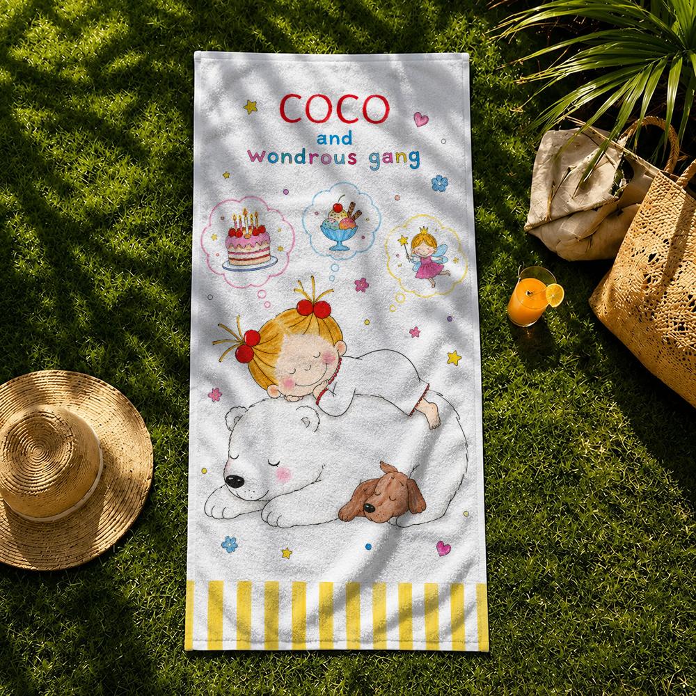 Character C-COCO-chan Towel Towel beach towel, quick drying absorbent bath towel for Swim,Gym,Camping,Outdoor hot