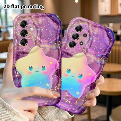 Phone Case: 2D Flat Samsung Galaxy A34 A35 M05 M06 S20 S22 S21 FE Plus 5G Protective Case, Cartoon Stars, Perfect Christmas and Halloween Holiday Gift
