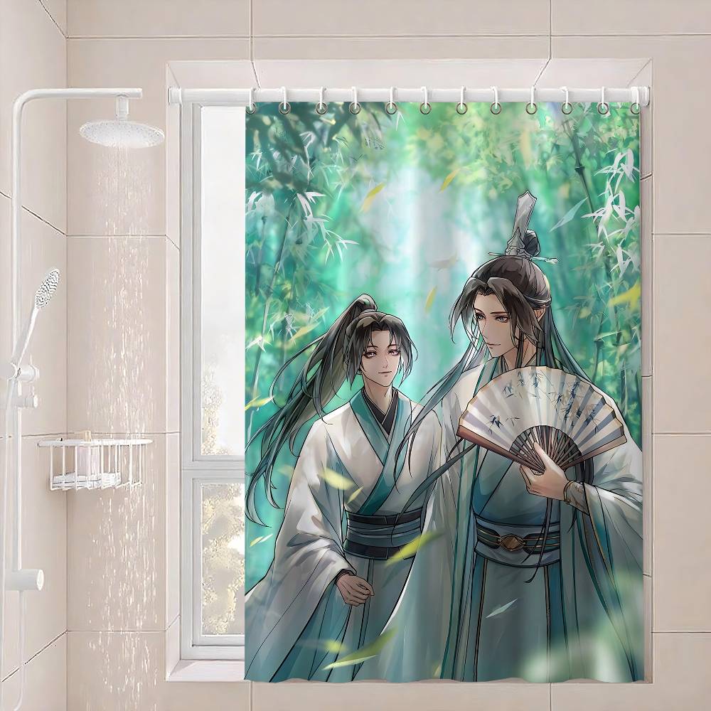 Anime The Scum Villains Pattern Bathroom Shower Curtain Bathroom Partition Curtain Light Opaque Waterproof Material Bathroom