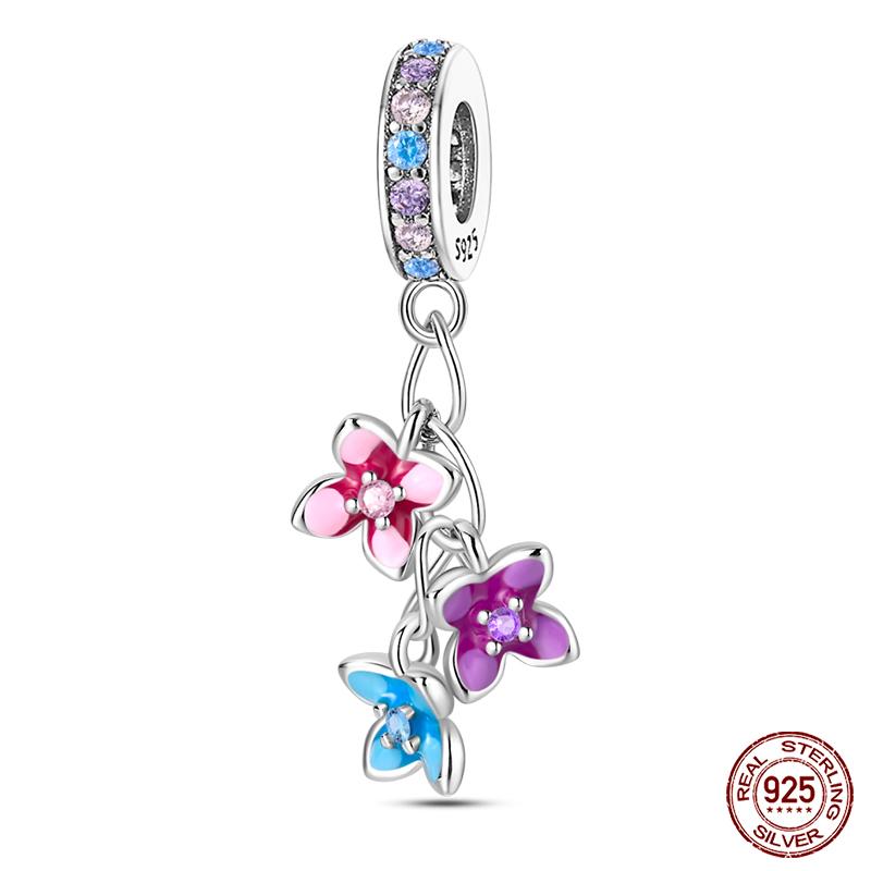 Original 925 Prata Esterlina Cor Mágica Camaleão Luminoso Série Charme Contas Adequado Ajuste Pulseira DIY Jóias Presentes