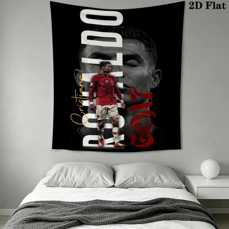 C Ronaldo Wall Tapestry Aesthetic Wall Hanging Printed Fabric Blanket Decorative Tapestries for Bedroom Living Room Home Decor
