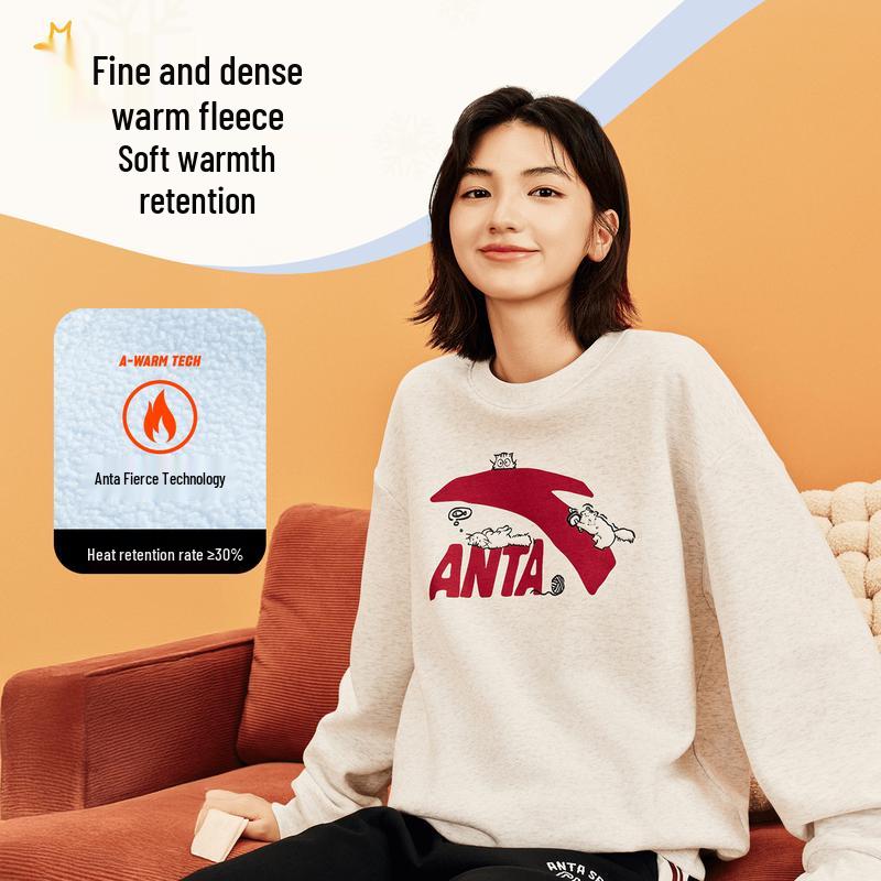 

Женская толстовка с капюшоном Anta с флисовой подкладкой и графикой кошки M