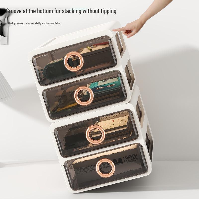 Elegant Vanity Table & Makeup Storage Box with Transparent Drawers