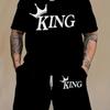 Herren Sommer Sport Kurzarm Top Shorts Set Übergröße T-Shirt Shorts 2-teiliges Set Kreativ Lustig Bunt 3D Druck Sportbekleidung