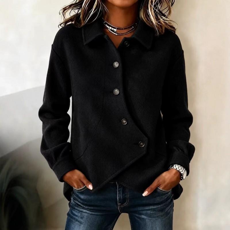 Womens Wool Blend Coat 2026 Fall Winter Solid Color Asymmetrical Loose Fit Trench Style Outerwear