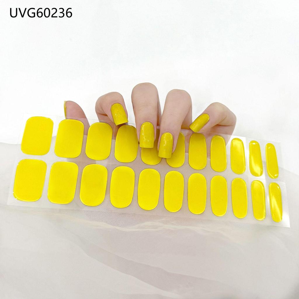 Transparent Nude UV Gel Nail Art Stickers: Semi-Cured, Semi-Baked Manicure Sheets