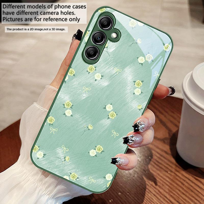 Gradient Yellow Rose For Samsung A73 72 71 A70 56 55 54 A53 52 51 50 42 A35 A34 33 32 31 26 25 24 23 22 30 Glass Phone Case
