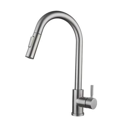 304 Stainless Steel Retractable Pull-Out Kitchen Faucet