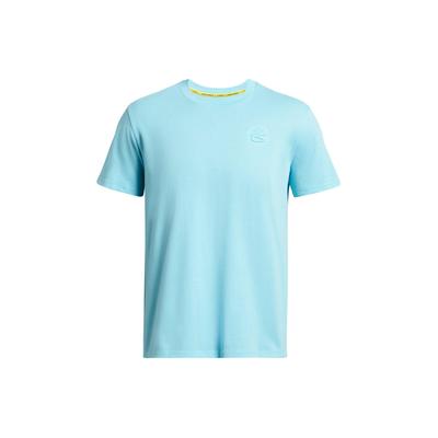 Einfarbiges Rundhals-Kurzarm-T-Shirt Herren Oberteile Hellblau 1383378-914