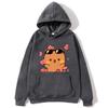 Men's hooded sweatshirt with Bubu and Dudu cartoon print, a fashionable and casual hip-hop style top for autumn and winter Harajuku fashion.