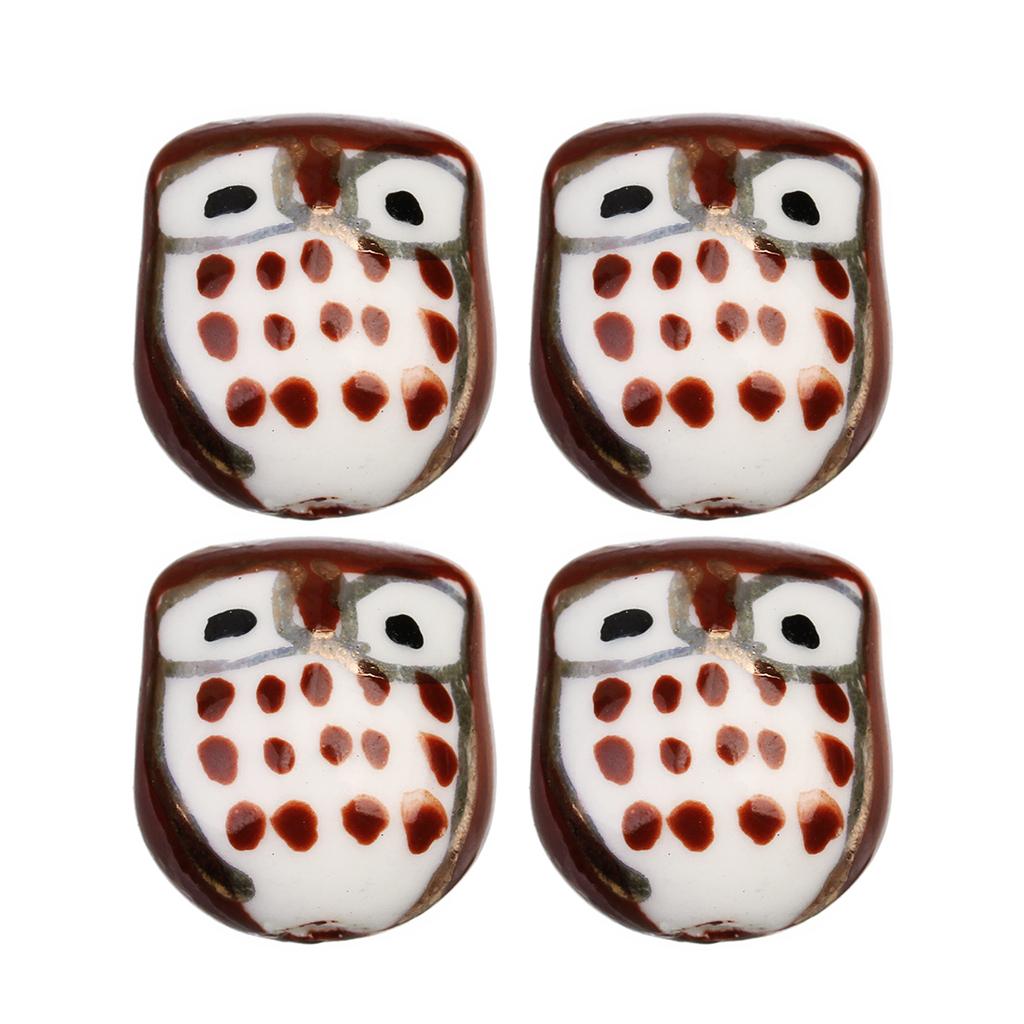 5Pcs Owl Ceramic Beads Colorful Cute Animal Loose Beads for Jewelry Making Accessories DIY Bracelet Necklace Keychain Charms
