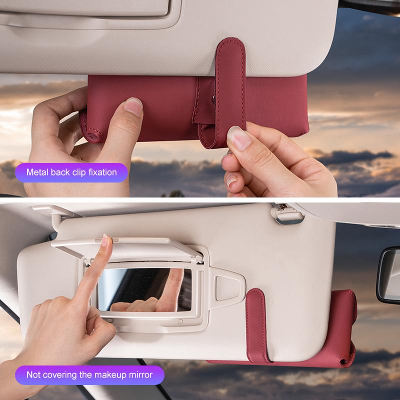 Leather Car Sunglasses Holder Glasses Case For BMW M M6 M2 M3 F32 E53 E60 E90 E91 E92 E93 F01 F30 G80 Visor Eyeglass Storage Box