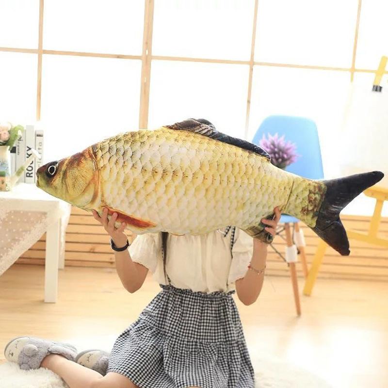 Simulation Removable And Washable Carp King Throw Pillow Cushion Creative Funny Crucian Carp Plush Toy Doll Men And Women Birthday Gift