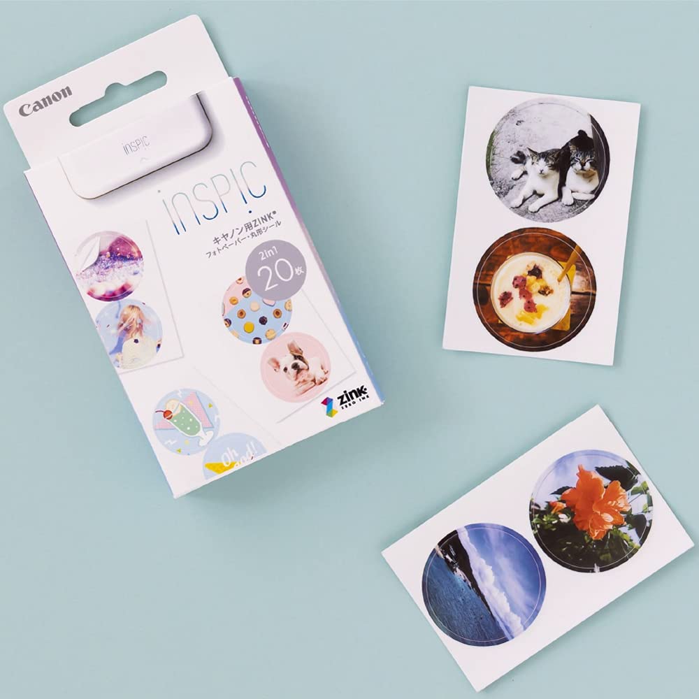 Canon ZINK Photo Paper for Smartphone Printers Round Stickers - (20 sheets)